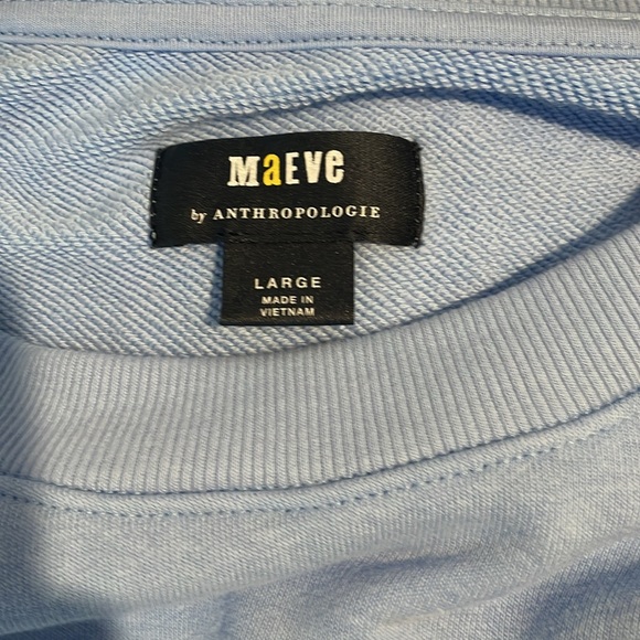 Maeve blue V-Striped Sweatshirt women’s L - Picture 5 of 6